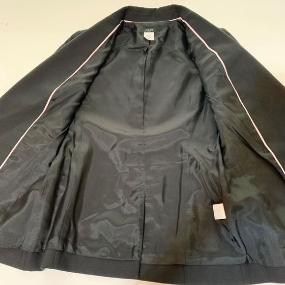J. Crew Womens Blazer Jacket Wool Blend Black One Button Lined Size 0 - Picture 7 of 12